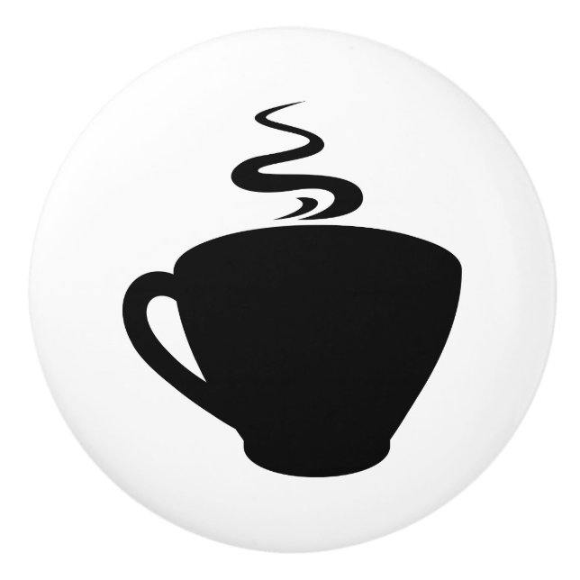 Café-Cup-Symbol mit Dampf Keramikknauf (Vorderseite)