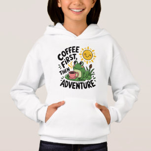 Café D'Abord Puis Aventure - Cute Quirky Fun Frog