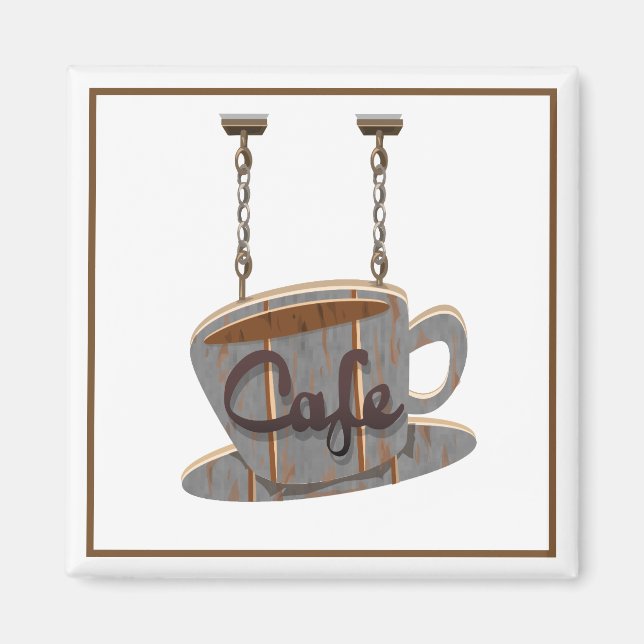 Café-Diner-Schild Kaffeehaus Hängeschild Magnet (Vorne)