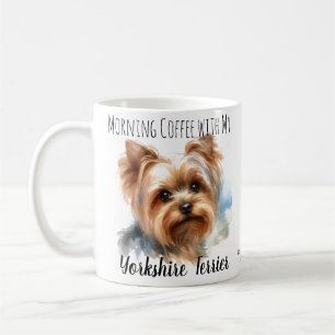 Café du matin avec Yorkshire Terrier Cute Mug