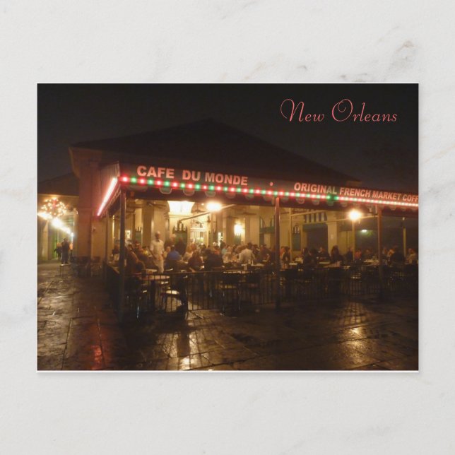 "Cafe du Monde", New Orleans, Louisiana, USA Postkarte (Vorderseite)