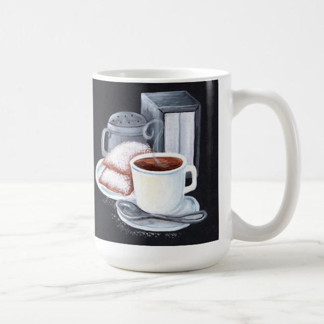 Cafe du Monde sur la tasse blanche noire (Droite)
