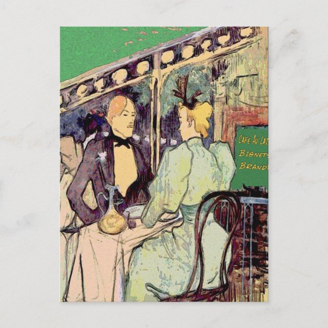 Café Du Monde Vintag Style Postkarte (Vorderseite)