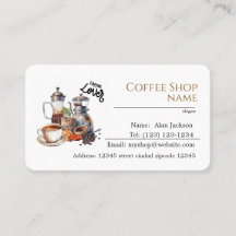 Café editierbare Visitenkarten