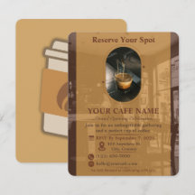 Café-Eröffnungs-RSVP-Einladungskarten-Design