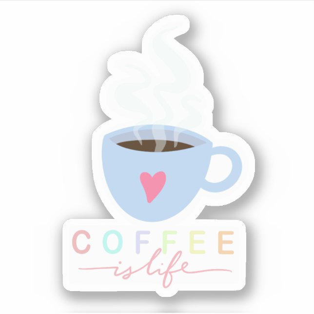 café est la vie Custom-Cut Vinyl Stickers (Devant)