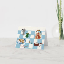Café et carte de remerciements à thé