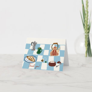 Café et carte de remerciements à thé