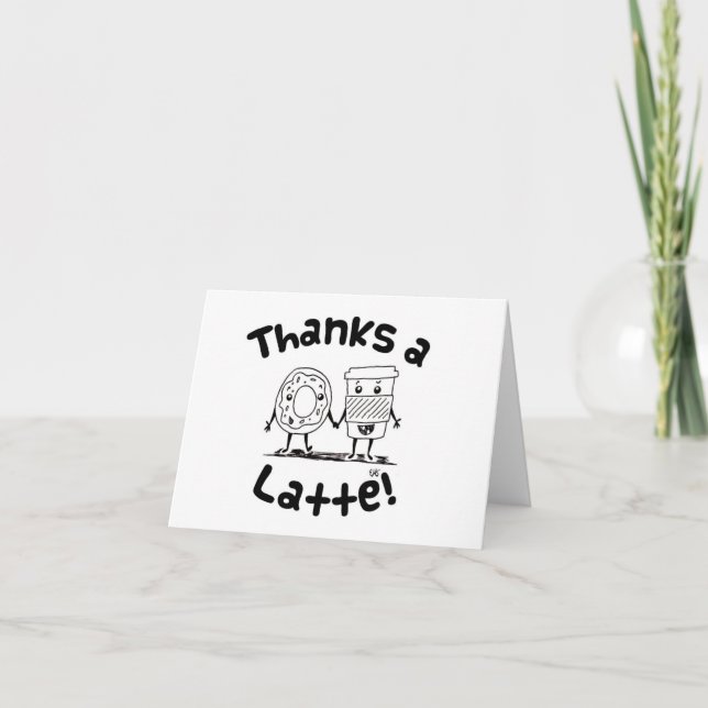 Café et Carte de remerciements de beignet "Merci à (Devant)