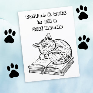 Café et chats   Page Couleur adulte