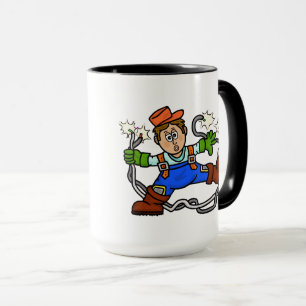 Café et électricité Electricien ou Lineman Mug