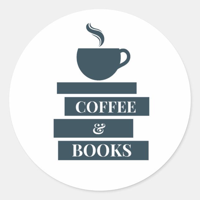 Café et livres Sticker (Devant)