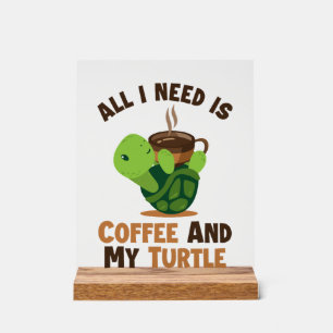 Café et ma Tortue Tortue Amant Peint Tortue