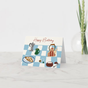 Café et thé Bonne carte d'anniversaire