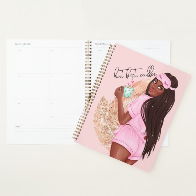 Café Faux Parties scintillant Fille Cheveux Rose O (Devant avec enveloppe)