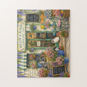 Café Fleuriste Cozy Cats Aquarelle Puzzle