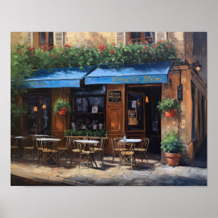 Café français Peinture Paysage Art Imprimer Poster