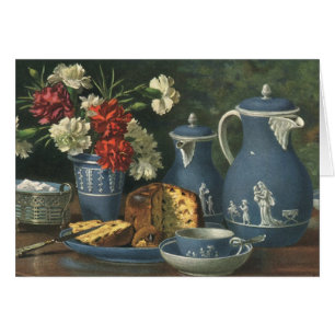 Café, gâteau, thé et fleurs vintages l'après-midi