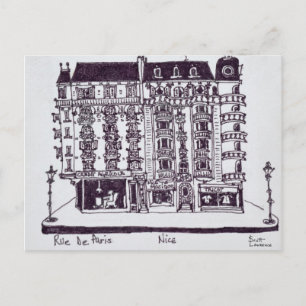 Café & Geschäfte an der Rue de Paris Alt-Nizza, Postkarte