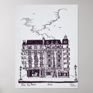 Café & Geschäfte an der Rue de Paris Altes Nizza Poster