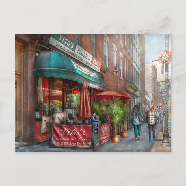 Cafe - Hoboken, NJ - Vitos italienisches Deli Postkarte (Vorderseite)