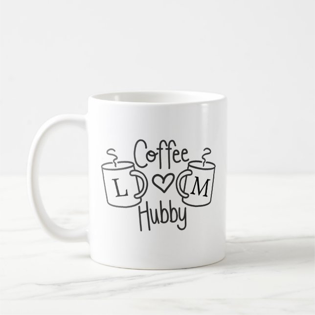 Café Hubby Love Monogram Mug (Gauche)