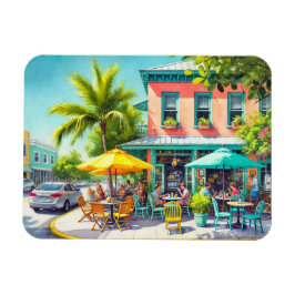 Café im Key West Wasserfarben Malerei Magnet