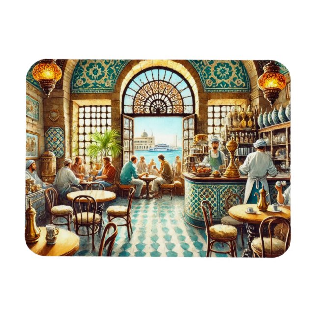Café in Alexandria Ägypten Magnet (Horizontal)