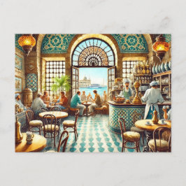 Café in Alexandria Ägypten Postkarte