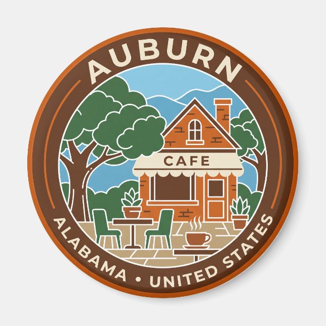 Cafe in Auburn Alabama Magnet (Vorne)