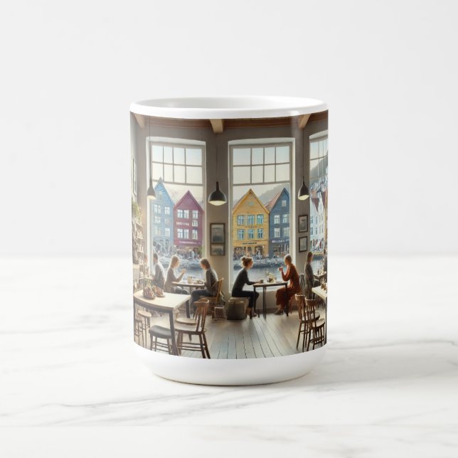 Café in Bergen Norwegen Kaffeetasse (Mittel)