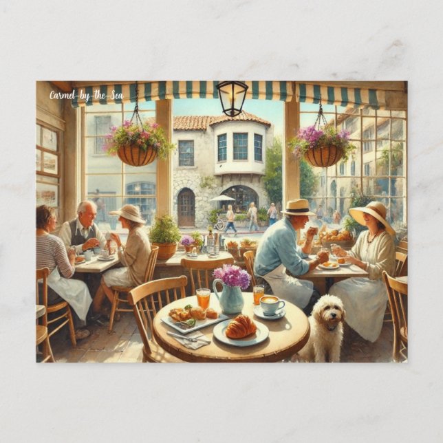 Café in Carmel am Meer Postkarte (Vorderseite)