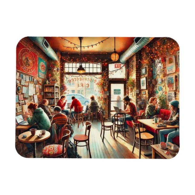 Café in Chicago Bucktown Magnet (Horizontal)