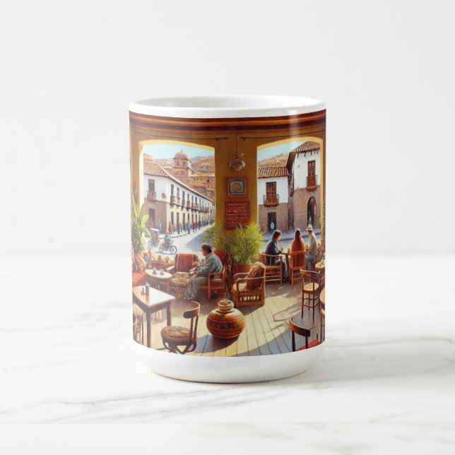 Café in Cuzco Peru Kaffeetasse (Mittel)