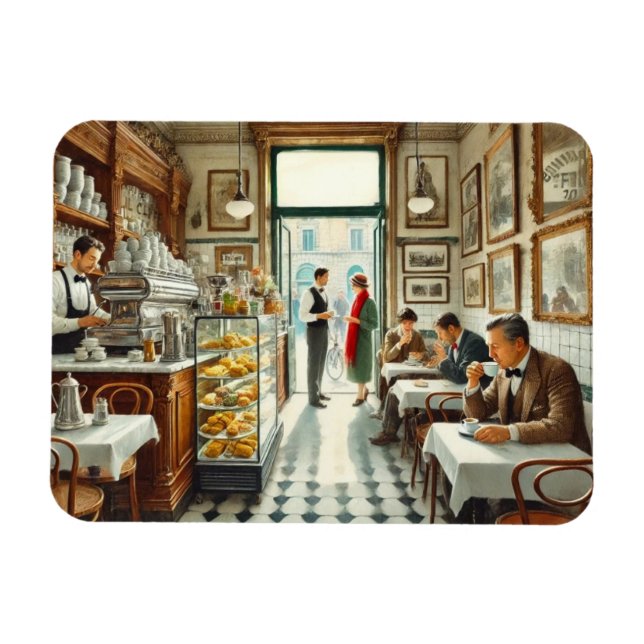 Café in der Tasse Rom Magnet (Horizontal)