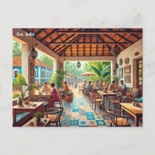 Café in Goa India Postkarte