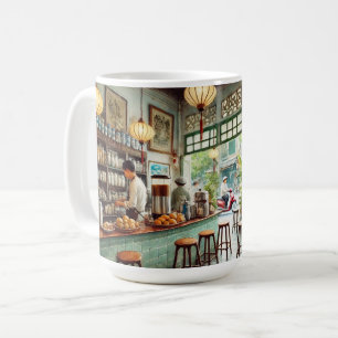 Café in Hanoi Vietnam Aquarellmalerei Kaffeetasse