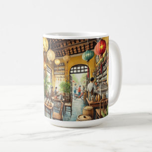 Café in Hoi An Vietnam Aquarellmalerei Kaffeetasse