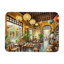 Café in Hoi An Vietnam Aquarellmalerei