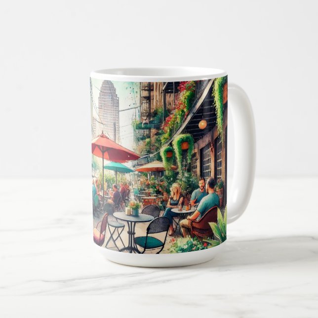 Cafe in Houston Texas Kaffeetasse (VorderseiteRechts)