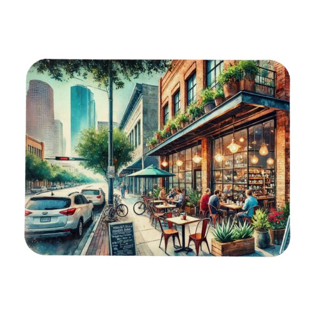 Cafe in Houston Texas Magnet (Horizontal)