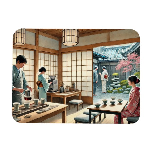 Café in Kyoto Magnet (Horizontal)