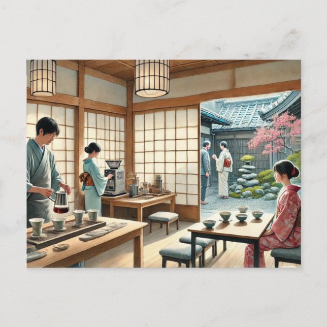 Café in Kyoto Postkarte (Vorderseite)