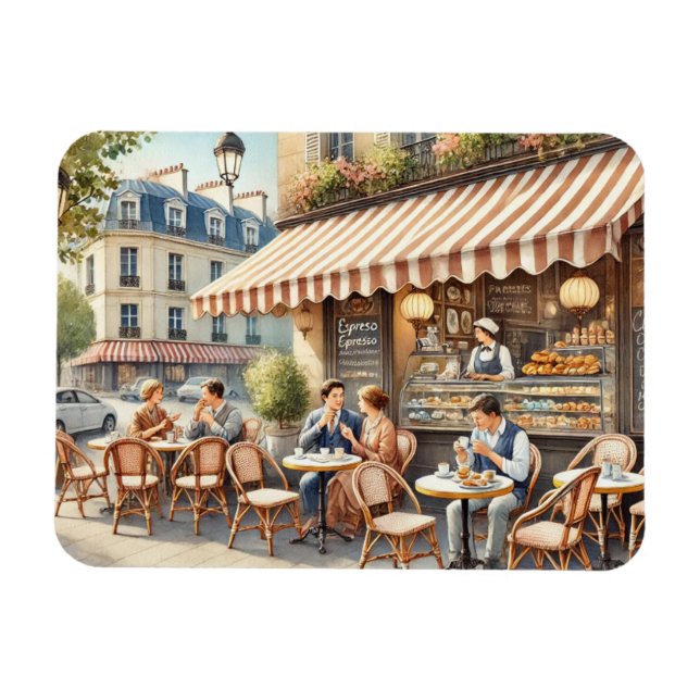 Café in Paris Tasse Frankreich Magnet (Horizontal)