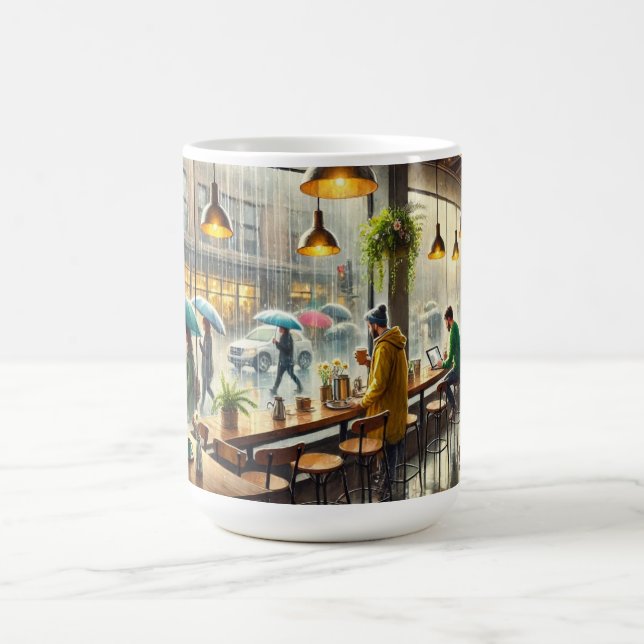 Café in Rainy Seattle Kaffeetasse (Mittel)