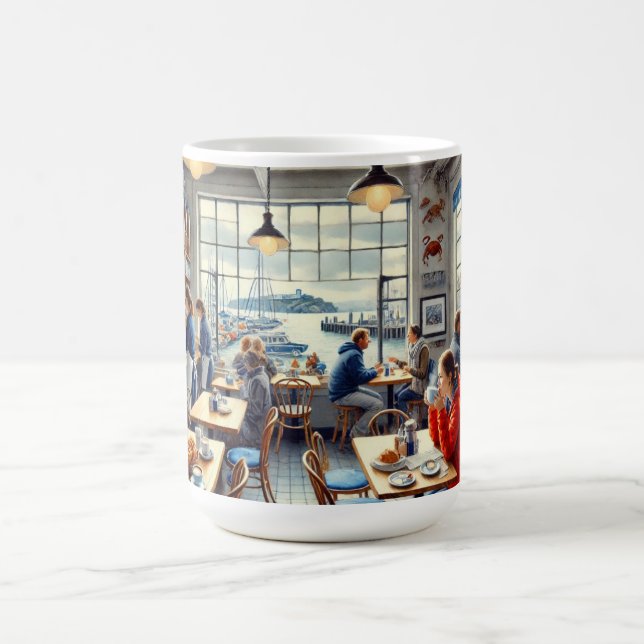Café in San Francisco Alcatraz Kaffeetasse (Mittel)