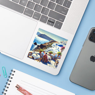 Café in Santorin Aufkleber