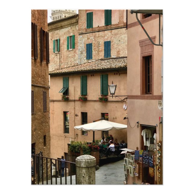 Café in Siena, Italien Fotodruck (Vorne)