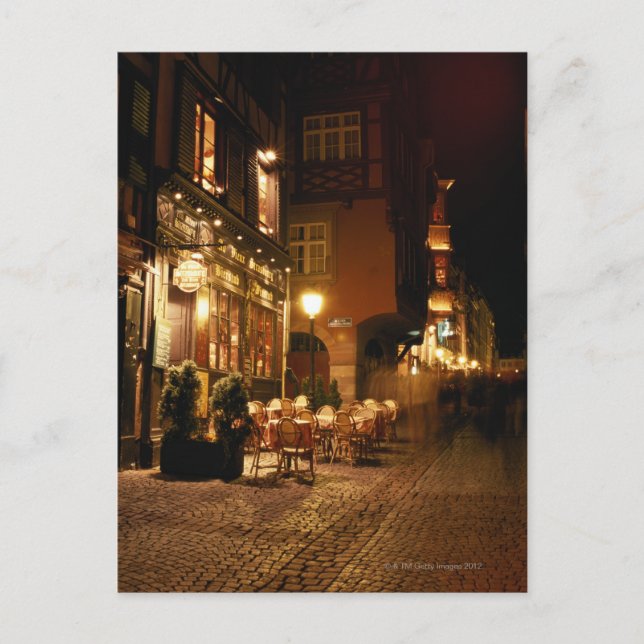 Café in Straßburg Postkarte (Vorderseite)