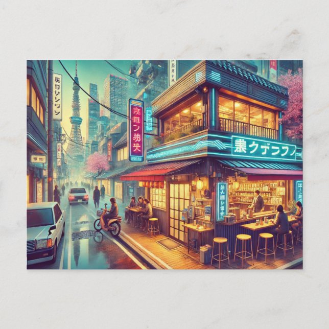 Café in Tokio Postkarte (Vorderseite)